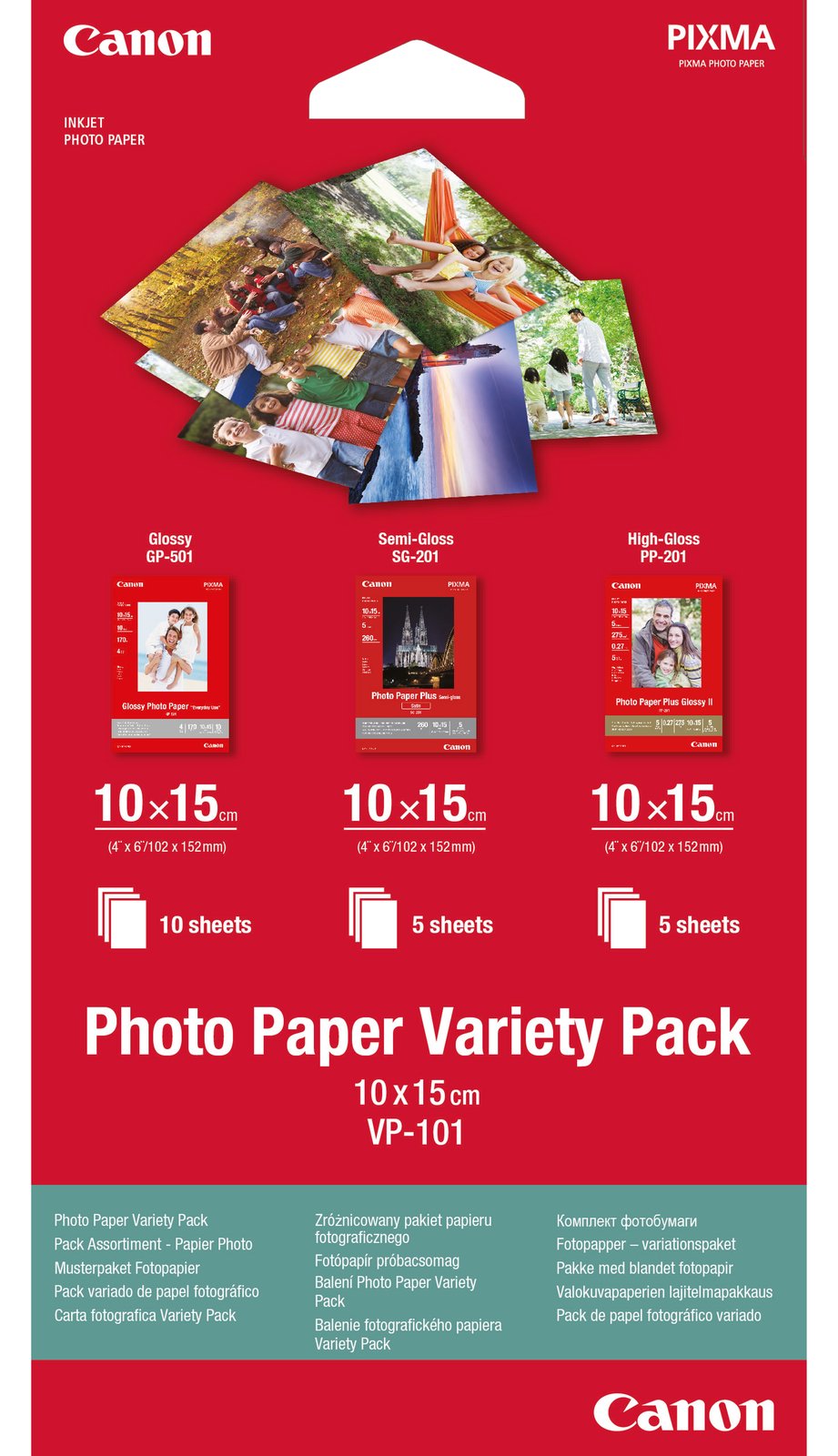Canon Variety Pack VP-101 - 100 x 150 mm 15 Blatt Fotopapier-Kit