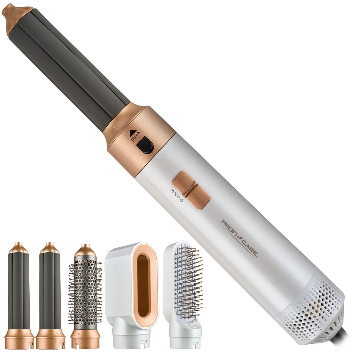 Clatronic Warmluft-Lockenbürste PC-HAS 3132 weiß-rosé