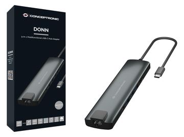 Conceptronic Dock USB-C->HDMI 2xUSB-C 100WPD+ 20cm gr von LumaTech