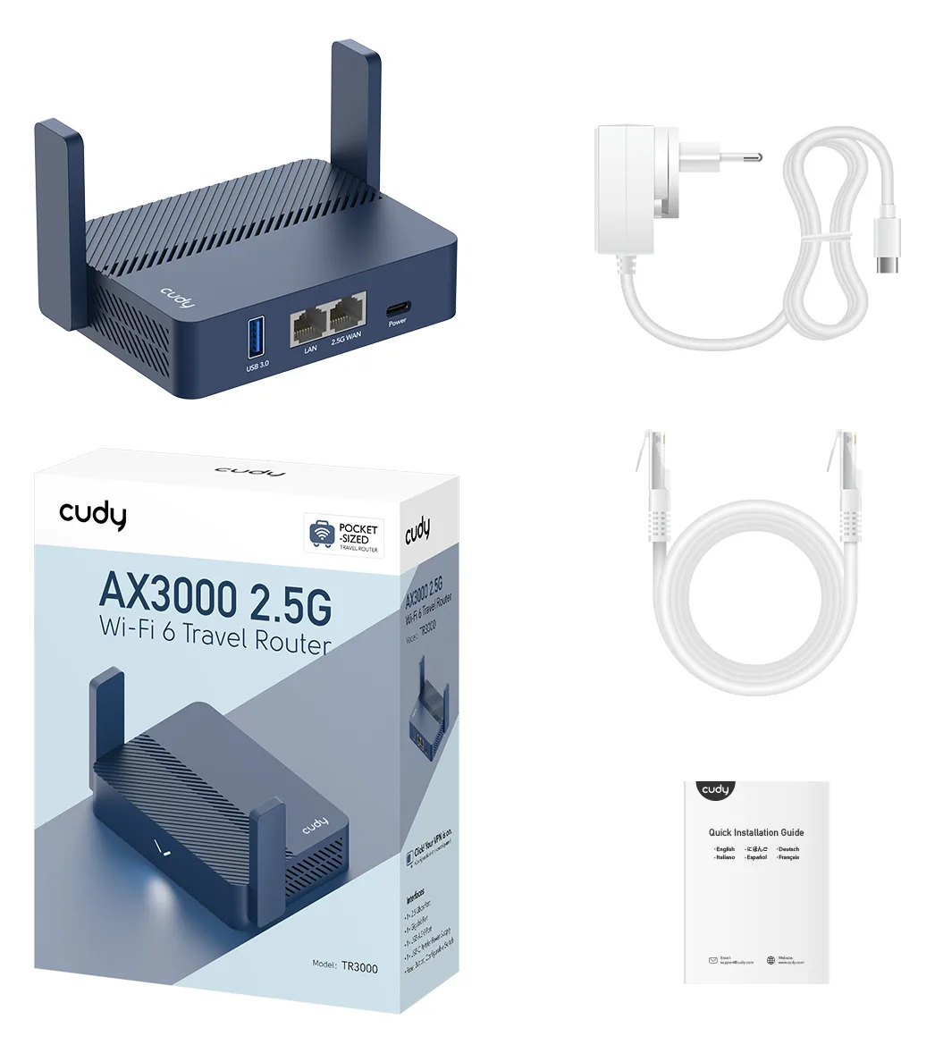 CUDY - CUDY TR3000 Wi-Fi 6 AX3000, Ansicht 3