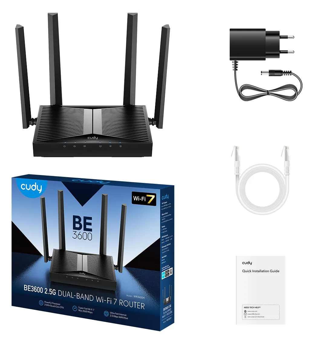 CUDY BE3600 2.5G Wi-Fi 7 Mesh Router WR3600H - Repeater - Router, Ansicht 2