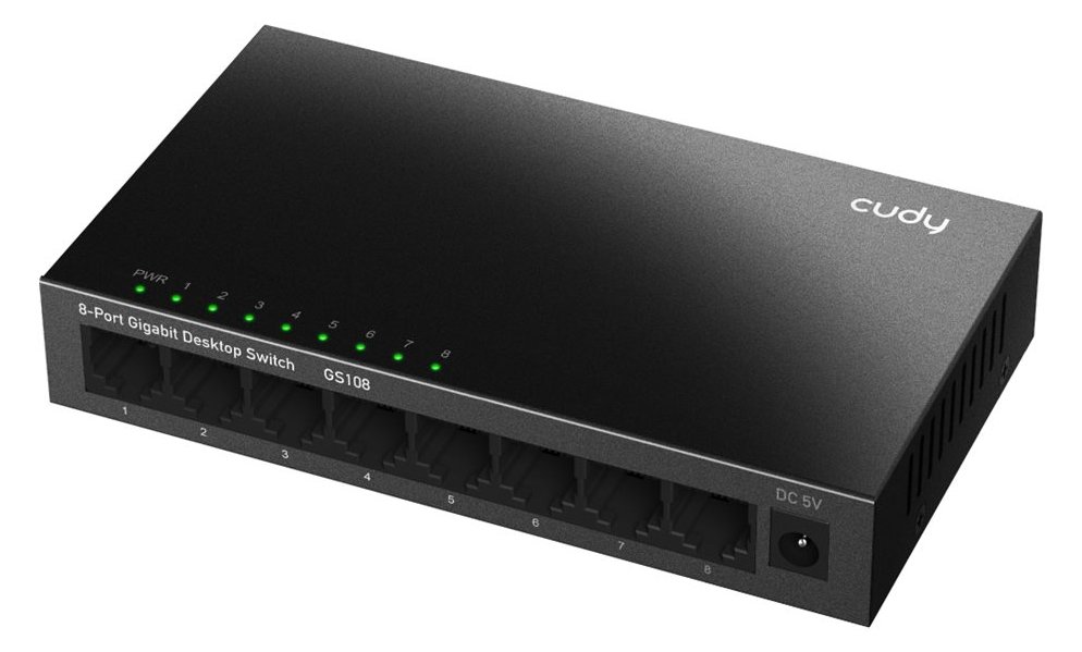 CUDY GS108 Netzwerk-Switch Gigabit Ethernet 10/100/1000 Schwarz - 1 Gbps