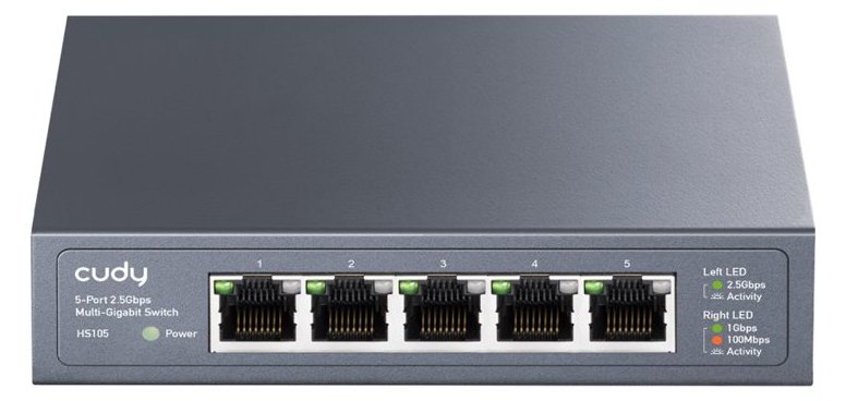 CUDY HS105 5-Port 2.5G Metal Switch - Switch - 0,1 Gbps