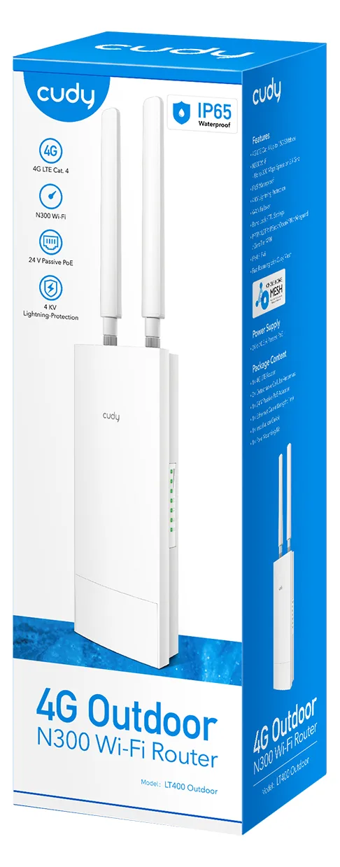 CUDY LT400 wireless router Fast Ethernet Single-band 2.4 GHz 4G White, Ansicht 6