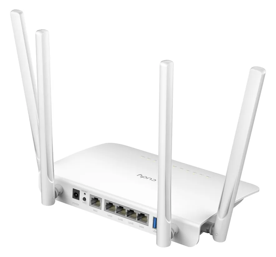CUDY WR1300 - Wi-Fi 5 (802.11ac) - Dual-Band (2,4 GHz/5 GHz) - Eingebauter Ethernet-Anschluss - Weiß - Tabletop-Router, Ansicht 3