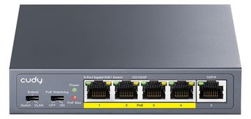 CUDY GS1005P, Gigabit Ethernet (10/100/1000), Power over Ethernet (PoE), Rack-Einbau von LumaTech