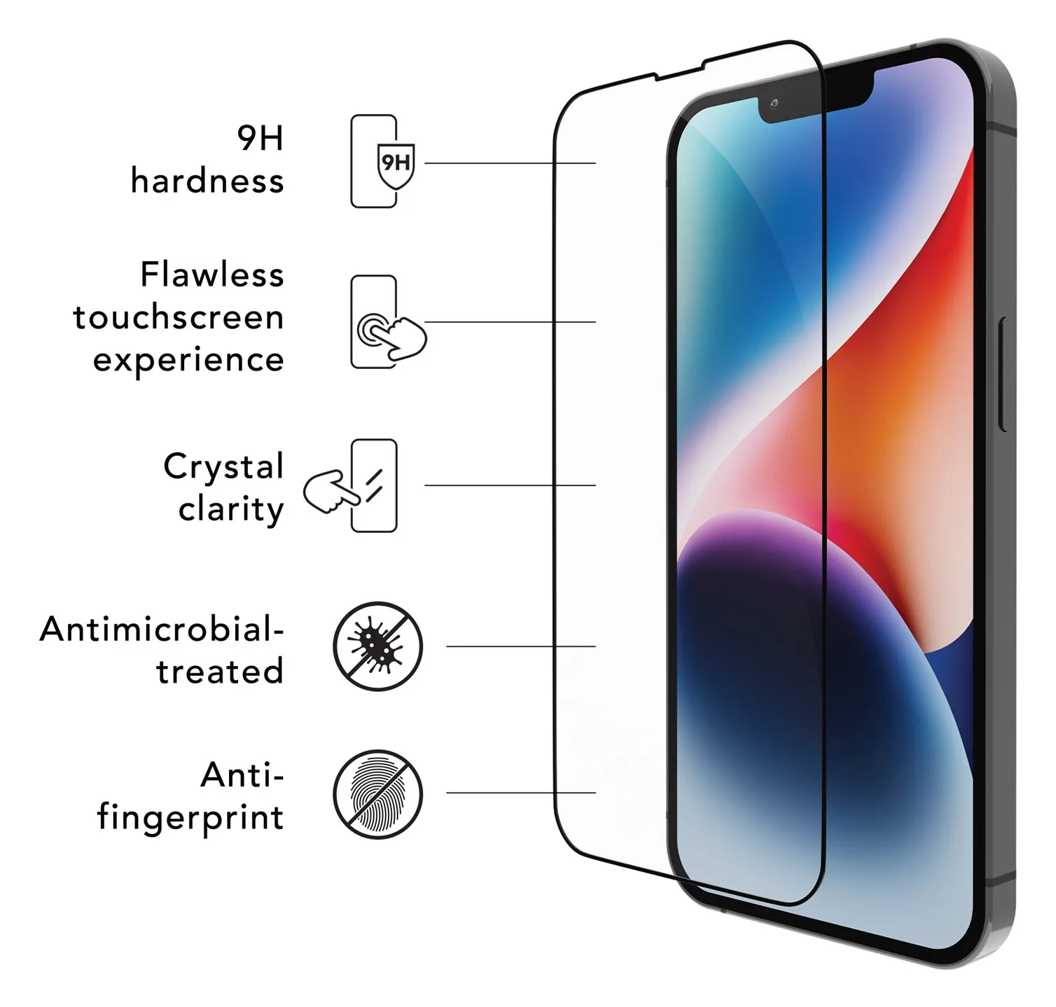 dbramante1928 Eco-shield - Bildschirmschutz für Handy - Rahmenfarbe schwarz - für Apple iPhone 13 - 13 Pro - 14, Ansicht 3