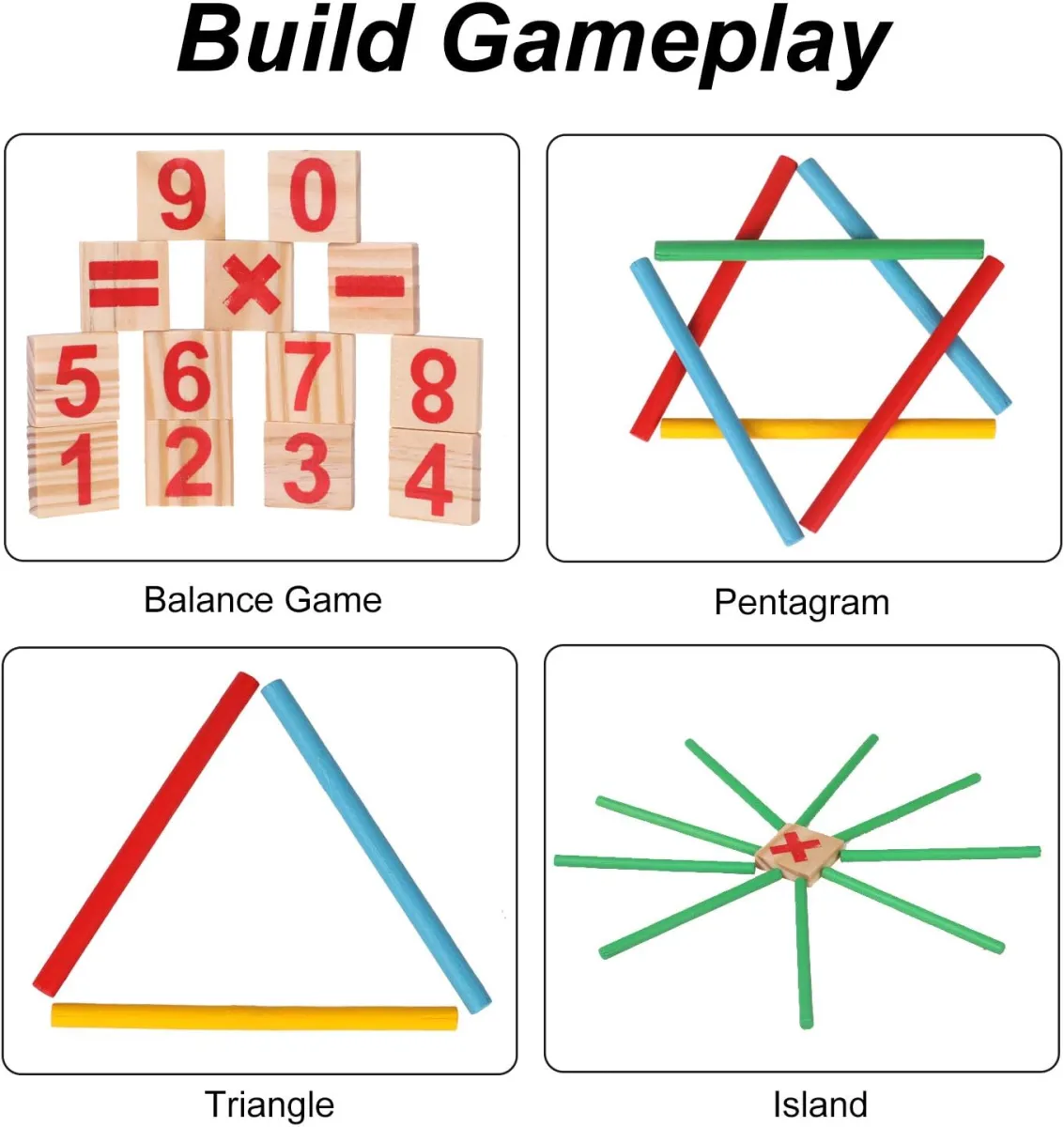 Montessori mathematisches Spielzeug Holz,Rechenstäbchen,Zahlenlernspiel, Pädagogisches Mathe-Spielzeug für Kinder 3 4 5 — Bild 3