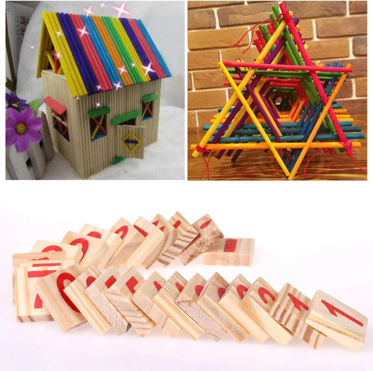 Montessori mathematisches Spielzeug Holz,Rechenstäbchen,Zahlenlernspiel, Pädagogisches Mathe-Spielzeug für Kinder 3 4 5 — Bild 6