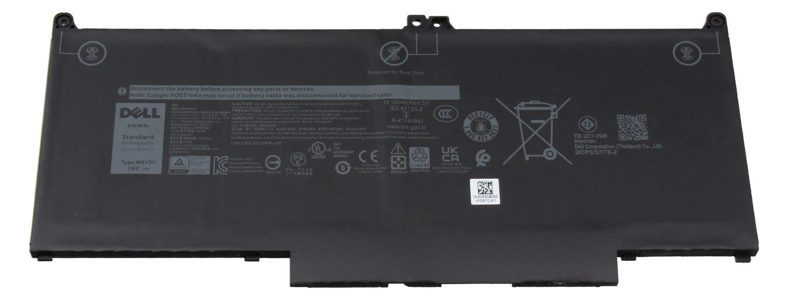 Dell  Laptop-Batterie - Lithium-Ionen - 4 Zellen, Ansicht 2