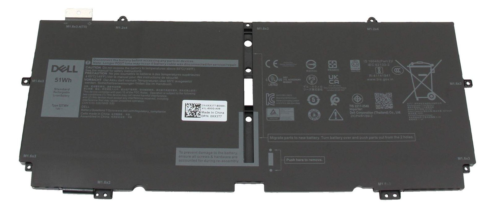 Dell 51Wh Li-ion battery for XPS 13 7390 2-in-1 - Batterie - 6.340 mAh von LumaTech