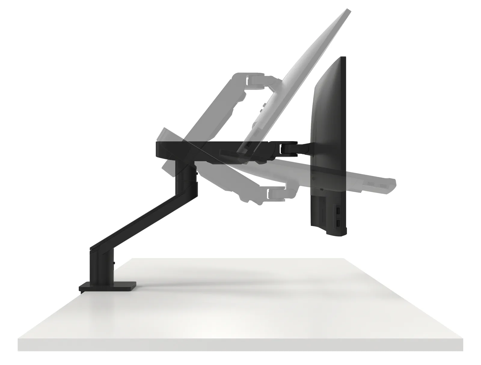 Dell Single Monitor Arm - MSA20 - Befestigungskit - einstellbarer Arm - für LCD-Display 19-38 - Schwarz, Ansicht 5