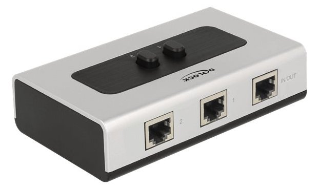 Delock Switch RJ45 10/100/1000 2 port manual bidirectional