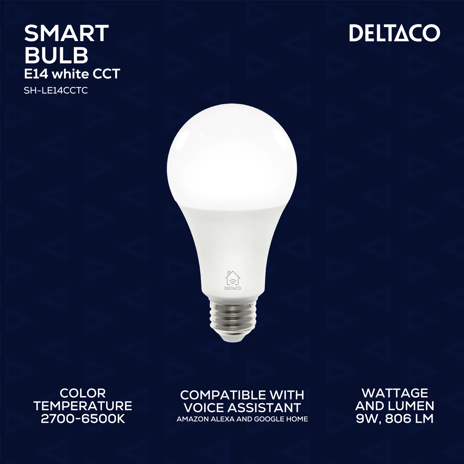 Deltaco SMART HOME SH-LE27CCTC LED bulb E27 9W, Ansicht 2