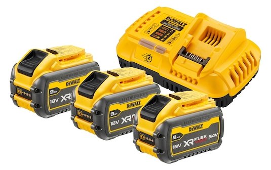 DeWalt DCB118X3 54V XR FlexVolt Starterset 18/54V, 9.0/3.0Ah, Li-Ionen, 3 Akkus [27.0Ah] [486Wh]