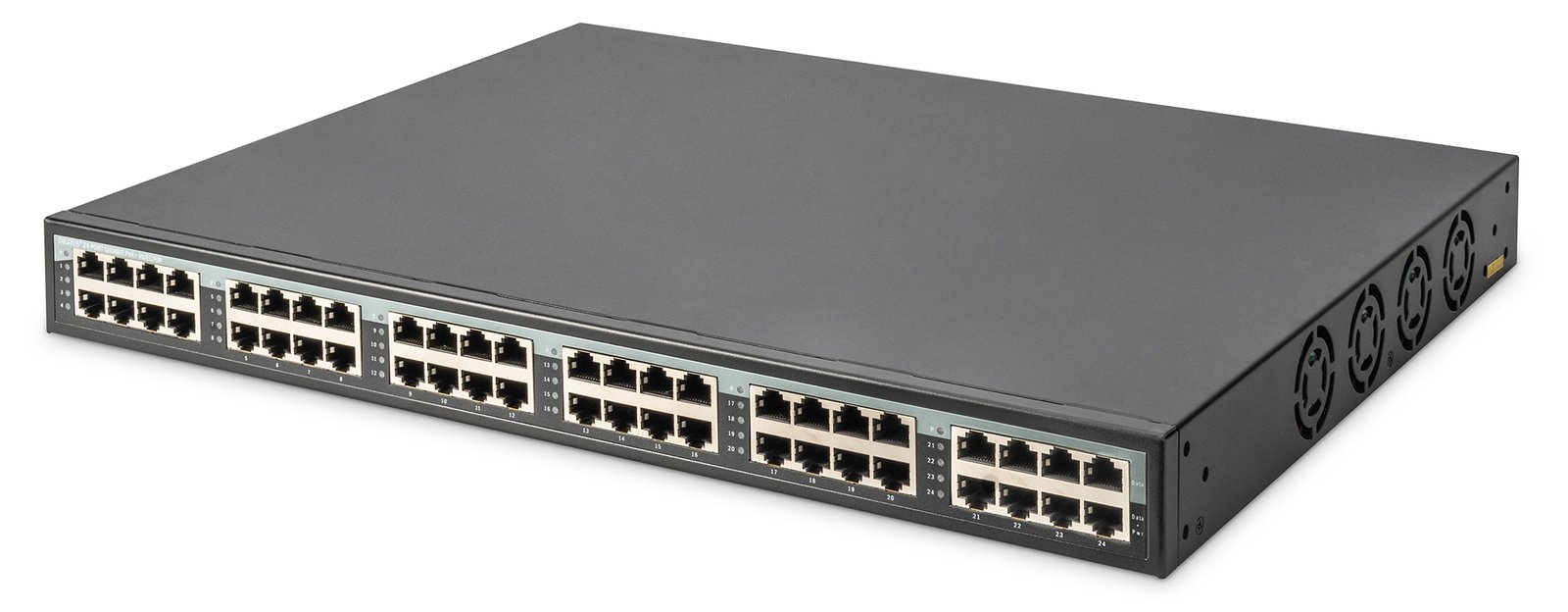 DIGITUS 24-Port Gigabit Ethernet PoE+ Injektor, 802.3af/at, 370 W