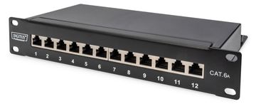 DIGITUS Cat.6A Patch Panel, geschirmt, 12-Port, 1HE, 10, schwarz von LumaTech