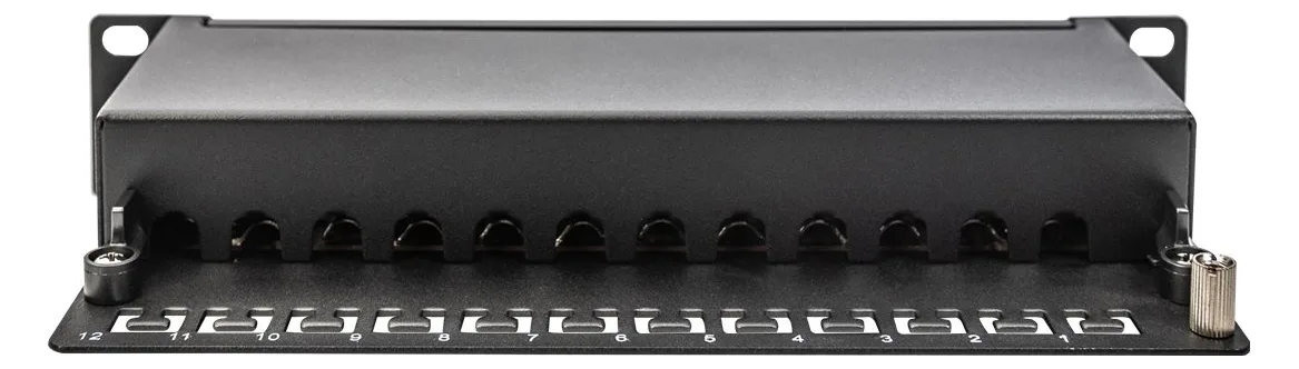 DIGITUS Cat.6A Patch Panel, geschirmt, 12-Port, 1HE, 10, schwarz, Ansicht 2
