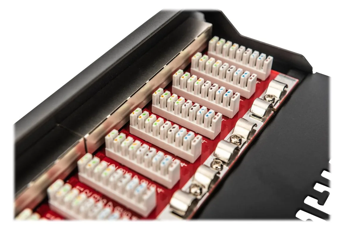 DIGITUS Cat.6A Patch Panel, geschirmt, 12-Port, 1HE, 10, schwarz, Ansicht 3