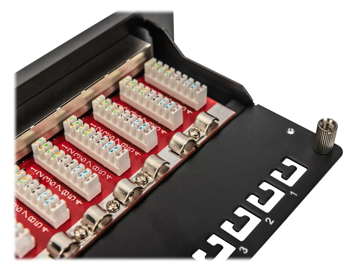 DIGITUS Cat.6A Patch Panel, geschirmt, 12-Port, 1HE, 10, schwarz, Ansicht 5