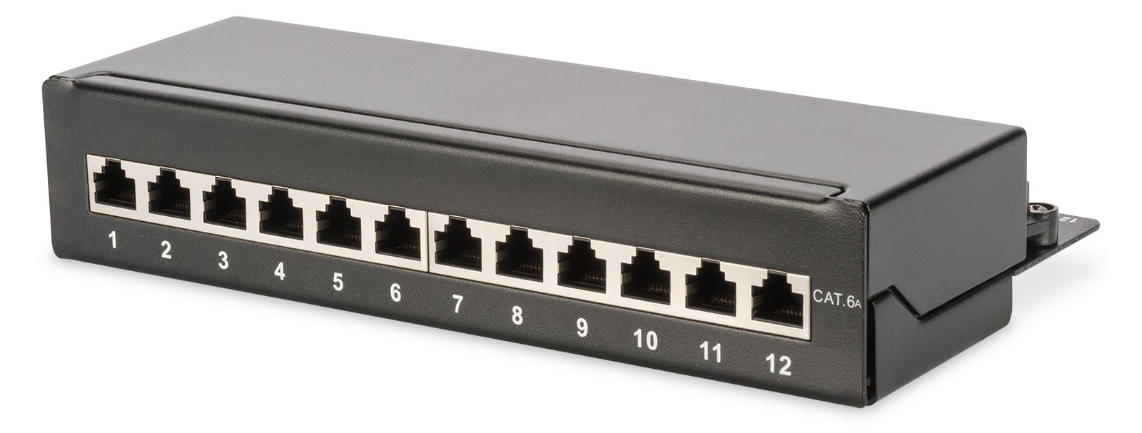 DIGITUS Desktop CAT 6A, Klasse EA Patch Panel, geschirmt, schwarz