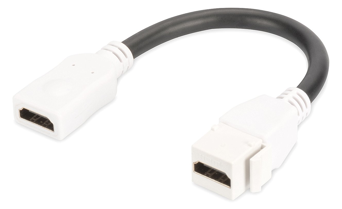 DIGITUS HDMI 2.0 Keystone Modul mit 12 cm Zuleitung (Buchse/Buchse)