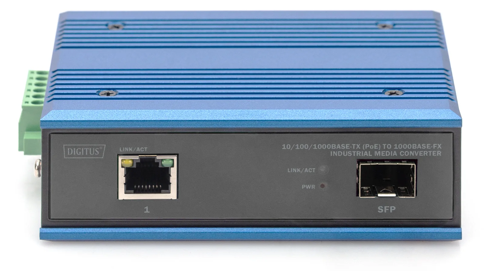 DIGITUS Industrial Gigabit PoE Media Converter PSE, RJ45, SFP, Ansicht 2
