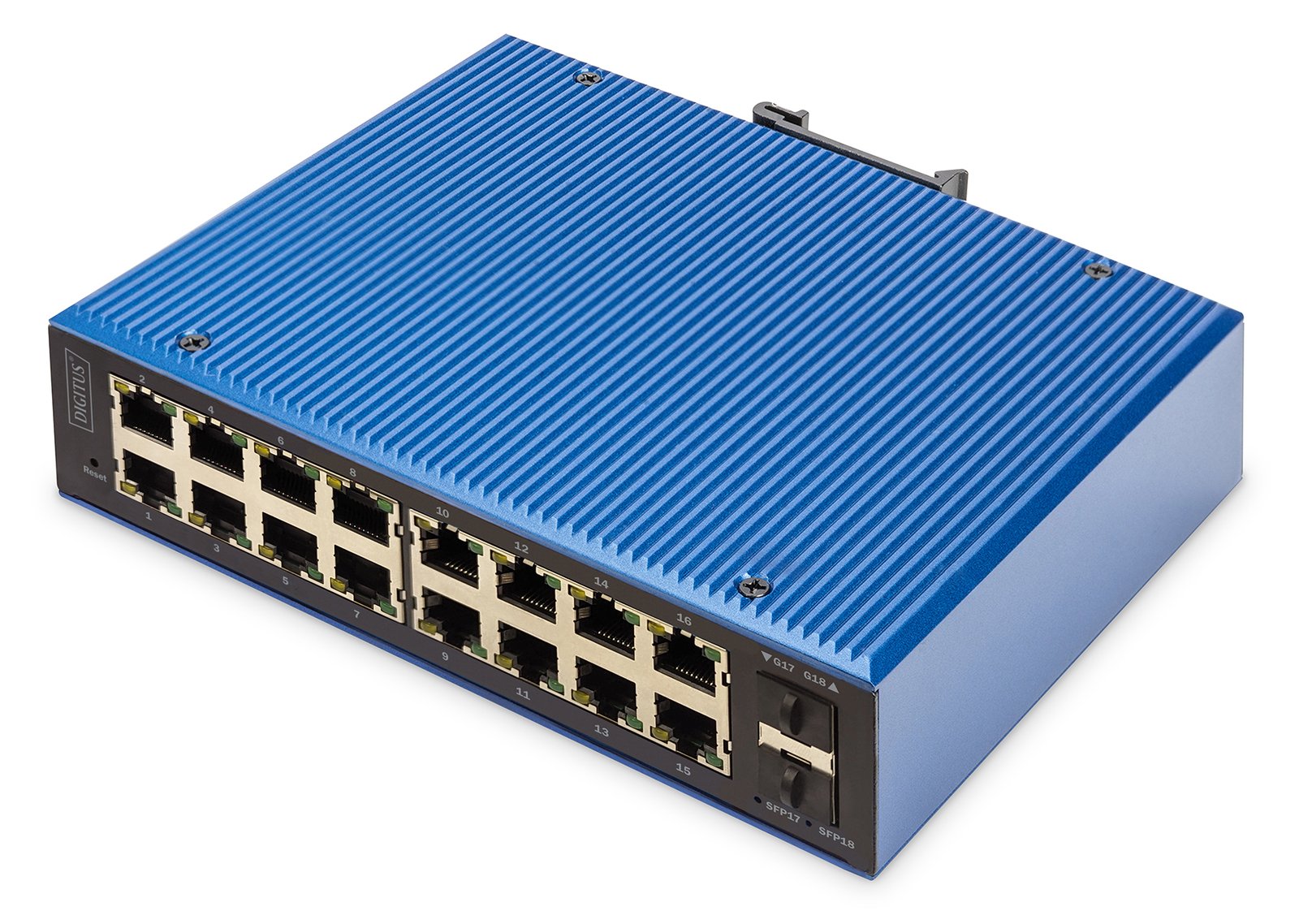 DIGITUS Industrieller 16+2 -Port L2 managed Gigabit Ethernet Switch