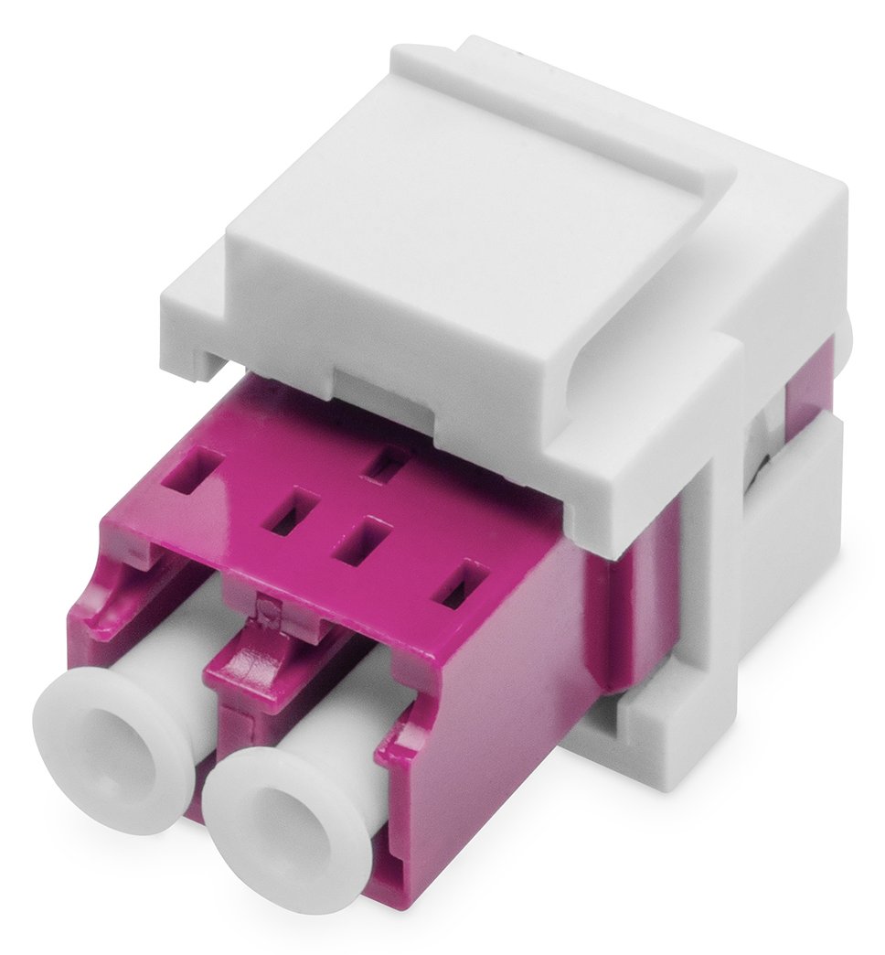 DIGITUS LWL LC/LC-Duplex-Kupplung, Multimode-OM4, Keystone-Modul
