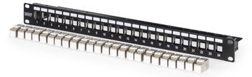 DIGITUS Patch Panel - modular - Rack montierbar - CAT 6a - RJ-45 X 24 - Schwarz, RAL 9005 - 1U - 48.3 cm (19) von LumaTech
