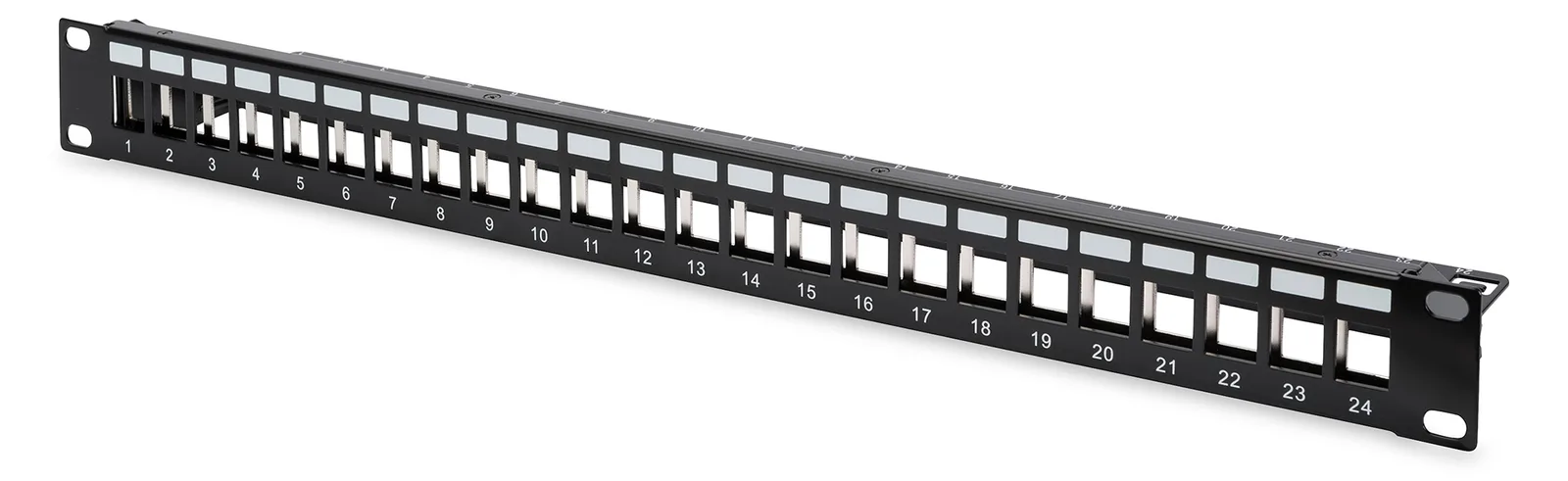 DIGITUS Patch Panel - modular - Rack montierbar - CAT 6a - RJ-45 X 24 - Schwarz, RAL 9005 - 1U - 48.3 cm (19), Ansicht 3