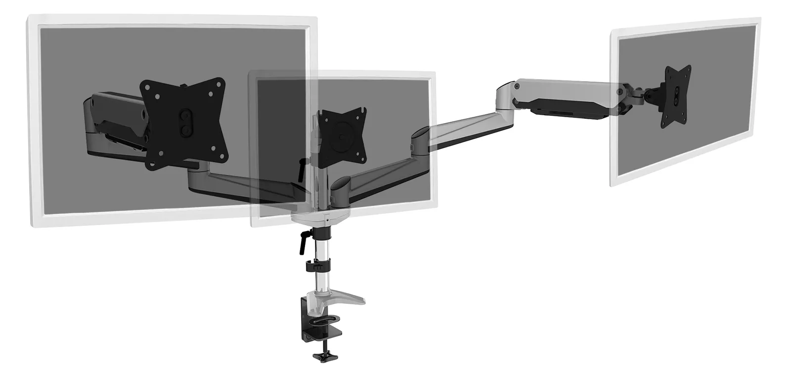 DIGITUS Universal Triple Monitor - mit Gasdruckfeder und Klemmbefestigung, Ansicht 2
