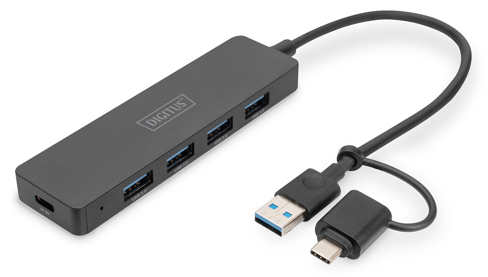 DIGITUS USB 3.0 Hub 4-Port, Slim Line