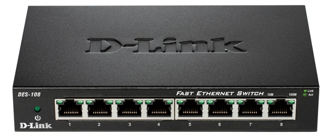 D-Link DES 108 - Switch - 8 x 10/100 - Desktop