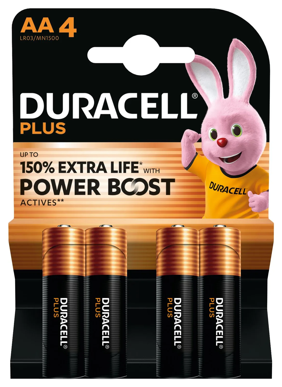 Duracell Batterie Plus - AA MN1500/LR6 Boost K4 4St. - - Mignon - Batterie - Mignon (AA), Ansicht 2