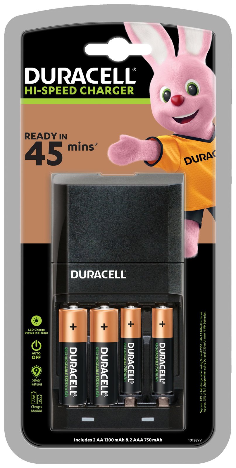 Duracell CEF27 - 0,75 Stunden Batterieladegerät - (für 4xAA/AAA)