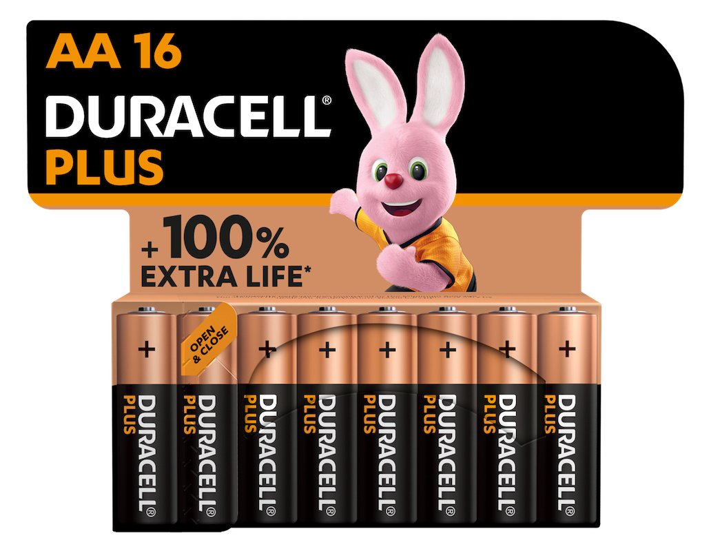 Duracell Plus 100 - Einwegbatterie - AA - Alkali - 1,5 V - 16 Stück(e) - Mehrfarbig von LumaTech