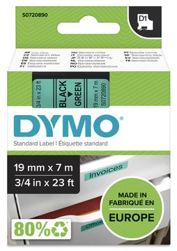 Dymo D1 - Entfernbarer Klebstoff - Schwarz auf Grün - Rolle (1,9 cm x 7 m) von LumaTech