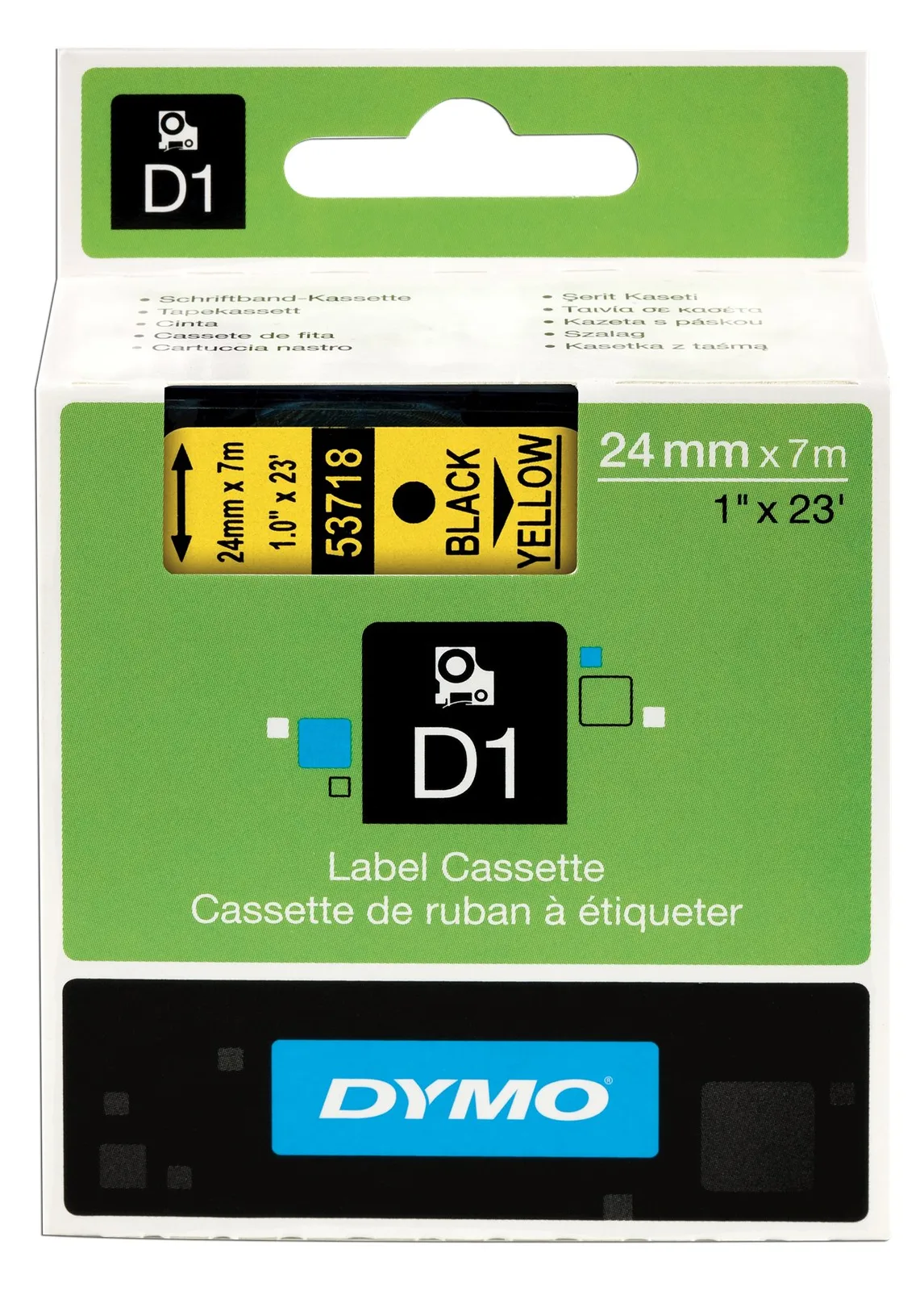 Dymo D1 - Selbstklebend - Schwarz auf Gelb - Rolle (2,4 cm x 7 m), Ansicht 3