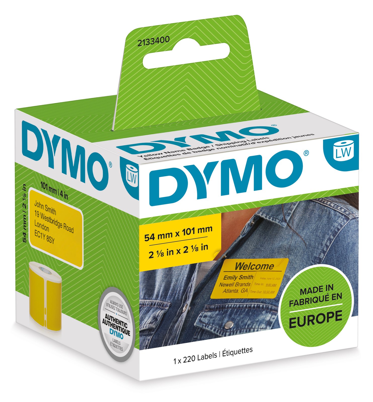 Dymo LabelWriter - Gelb - 54 x 101 mm 220 Etikett(en) (1 Rolle(n)