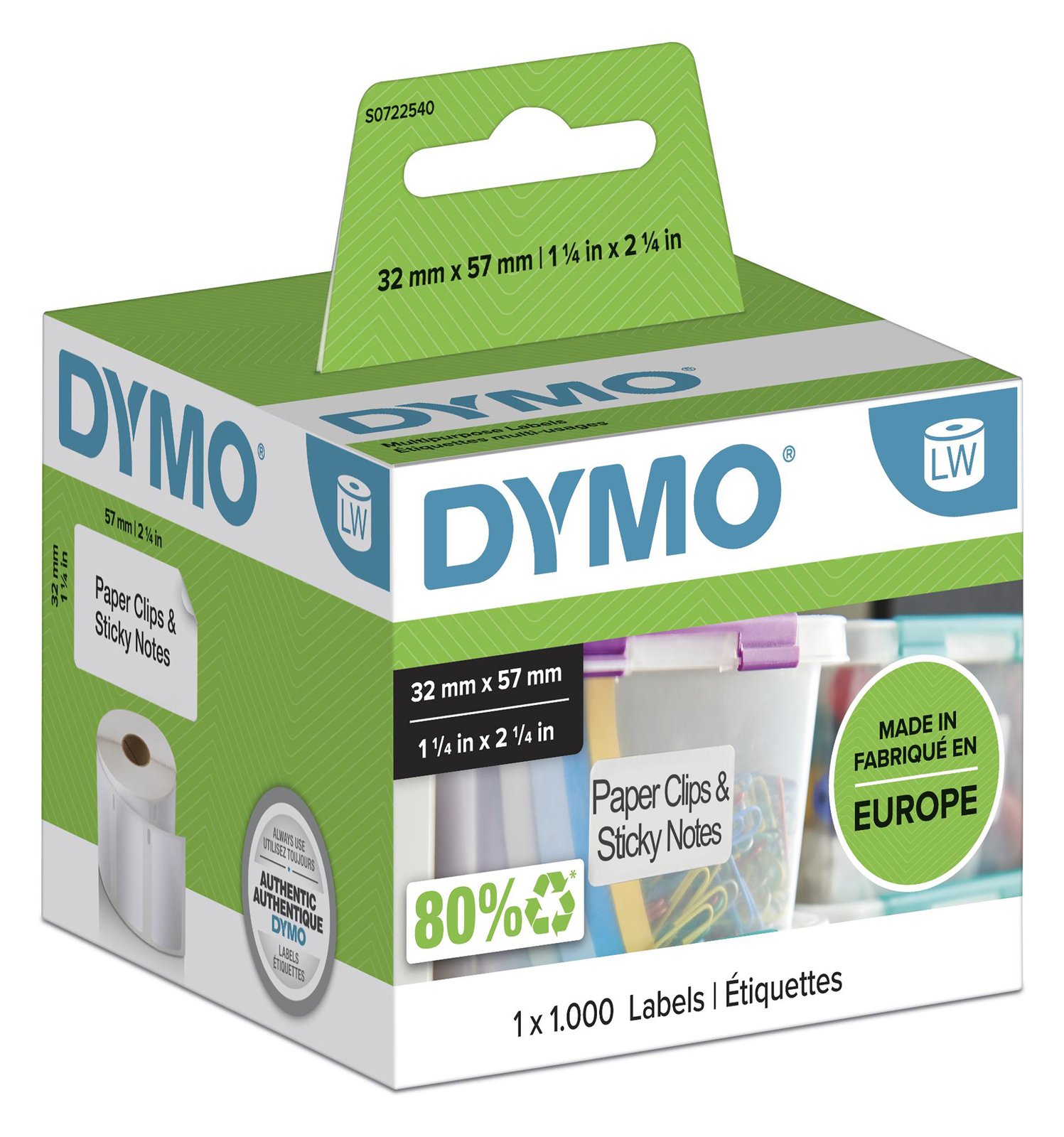Dymo LabelWriter - Weiß - 57 x 32 mm 1000 Etikett(en) (1 Rolle(n)