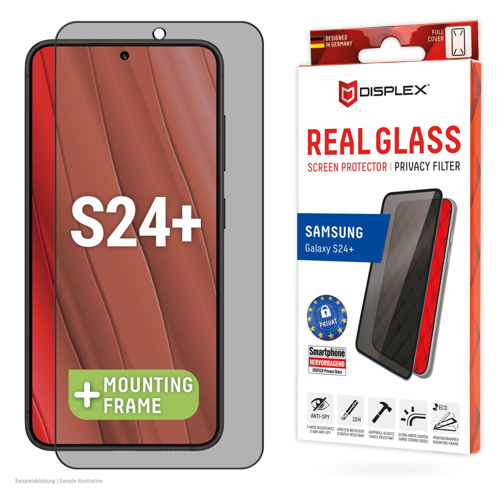 E.V.I. DISPLEX Privacy Glass Samsung Galaxy S24+
