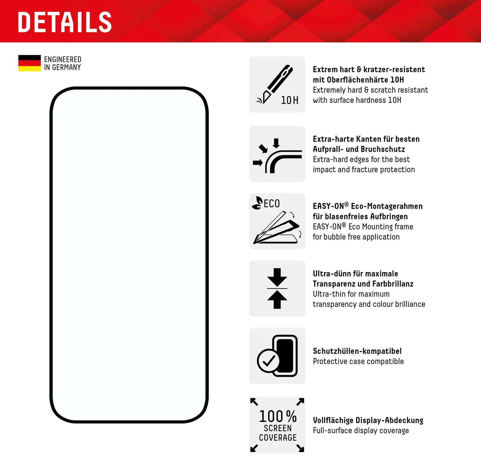E.V.I. Real Glass FC iPhone 15/15 Pro, Ansicht 2
