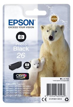 Epson 26 - 4.7 ml - Photo schwarz - Original von LumaTech