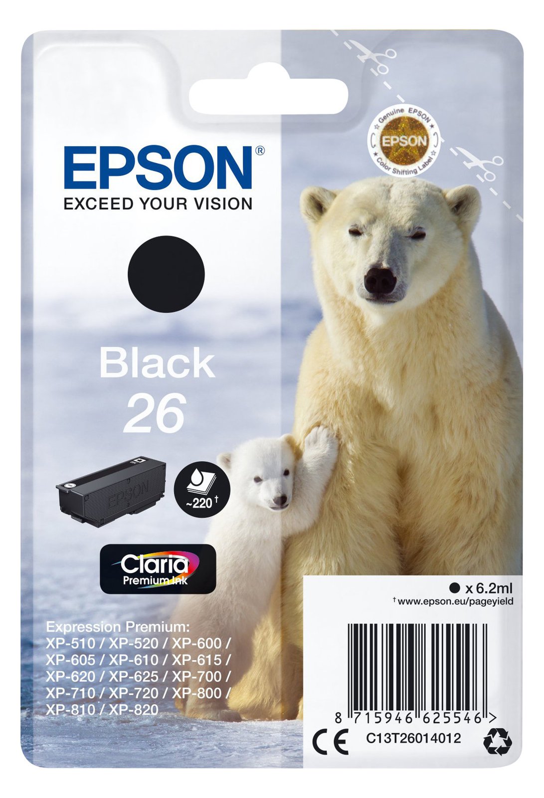 Epson 26 - 6.2 ml - Schwarz - Original - Tintenpatrone