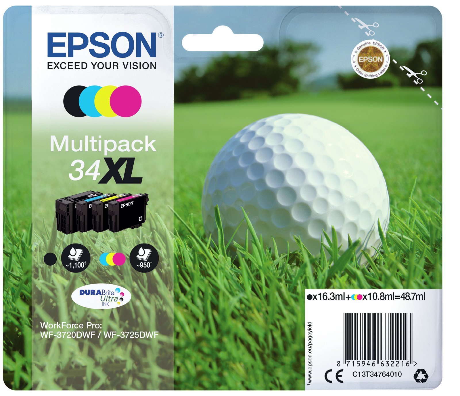 Epson 34XL - 4er-Pack - XL - Schwarz, Gelb, Cyan, Magenta