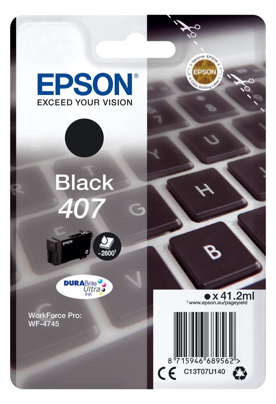 Epson 407 - 41.2 ml - L-Größe - Schwarz - Original