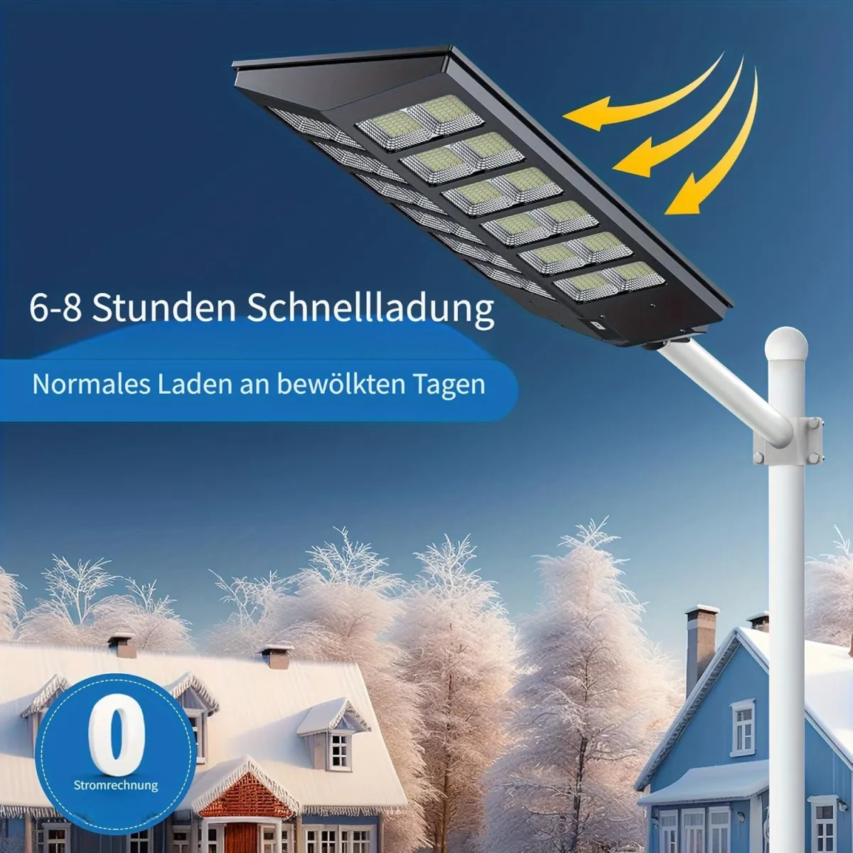 Solarlampen für außen mit Bewegungsmelder, 800W 80000LM IP65 Wasserdicht LED Solar Solarlampen, Dämmerungs- bis Morgengrauen für Terrasse, Parkplatz, Garten — Bild 6