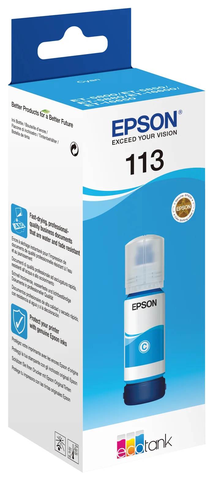 Epson EcoTank 113 - 70 ml - Cyan - original - Nachfülltinte, Ansicht 3