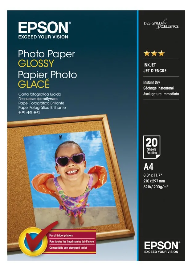 Epson Glänzend - A4 (210 x 297 mm) - 200 g/m² - 20 Blätter, Ansicht 2